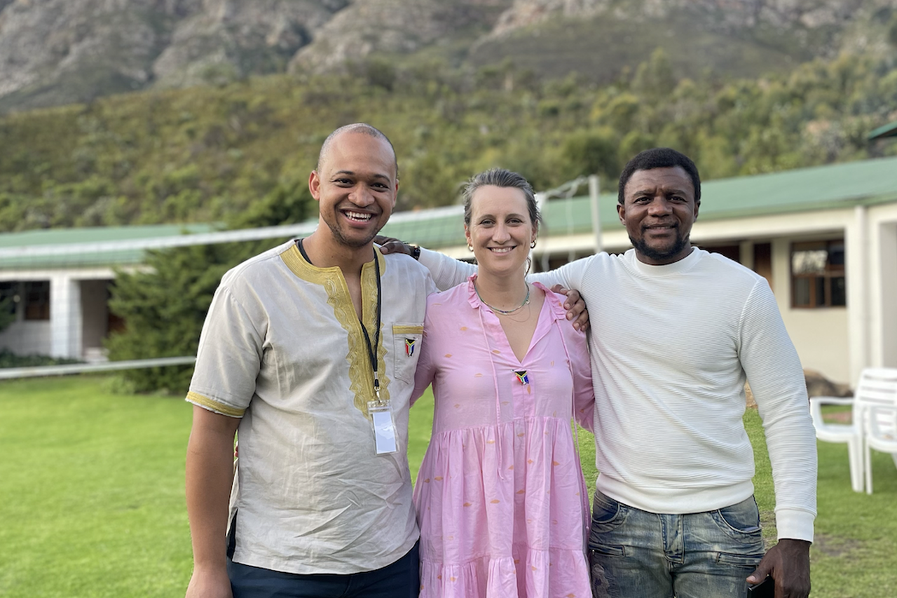 Gemma and fellows Monde Nkosi and Dr Emmanuel Sam