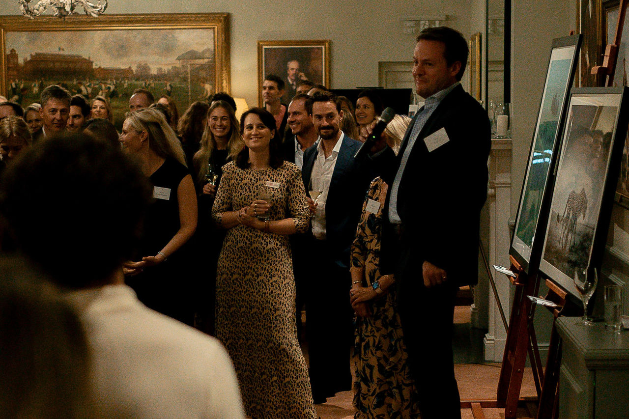 Nick Sadleir conducts the auction at The Queen’s Club.